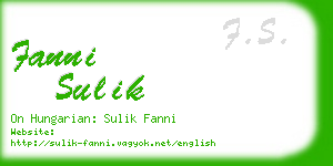 fanni sulik business card